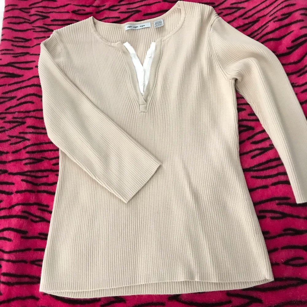 Cream colored 3/4 sleeve sweater